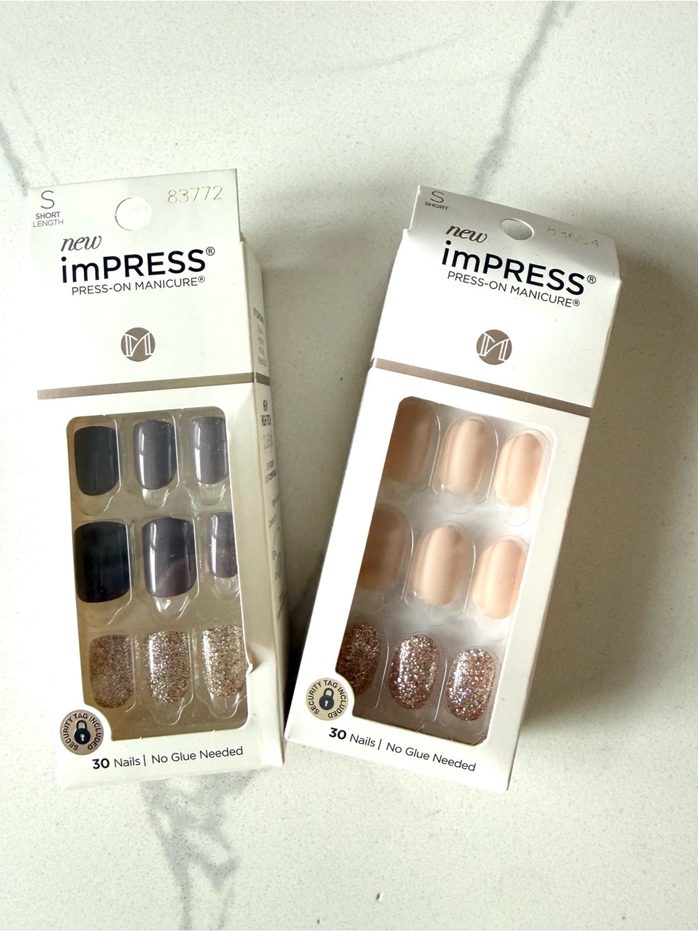 imPRESS Dual Pack — Nude Blush & Charcoal Gray with Rose-Gold Glitter